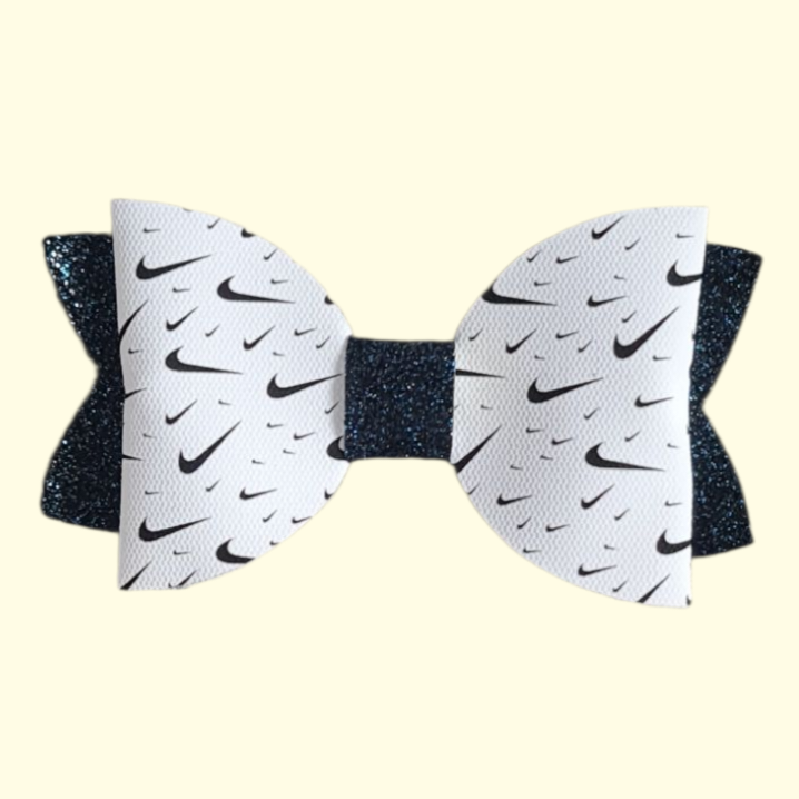 Swoosh Navy Glitter Hair Bow