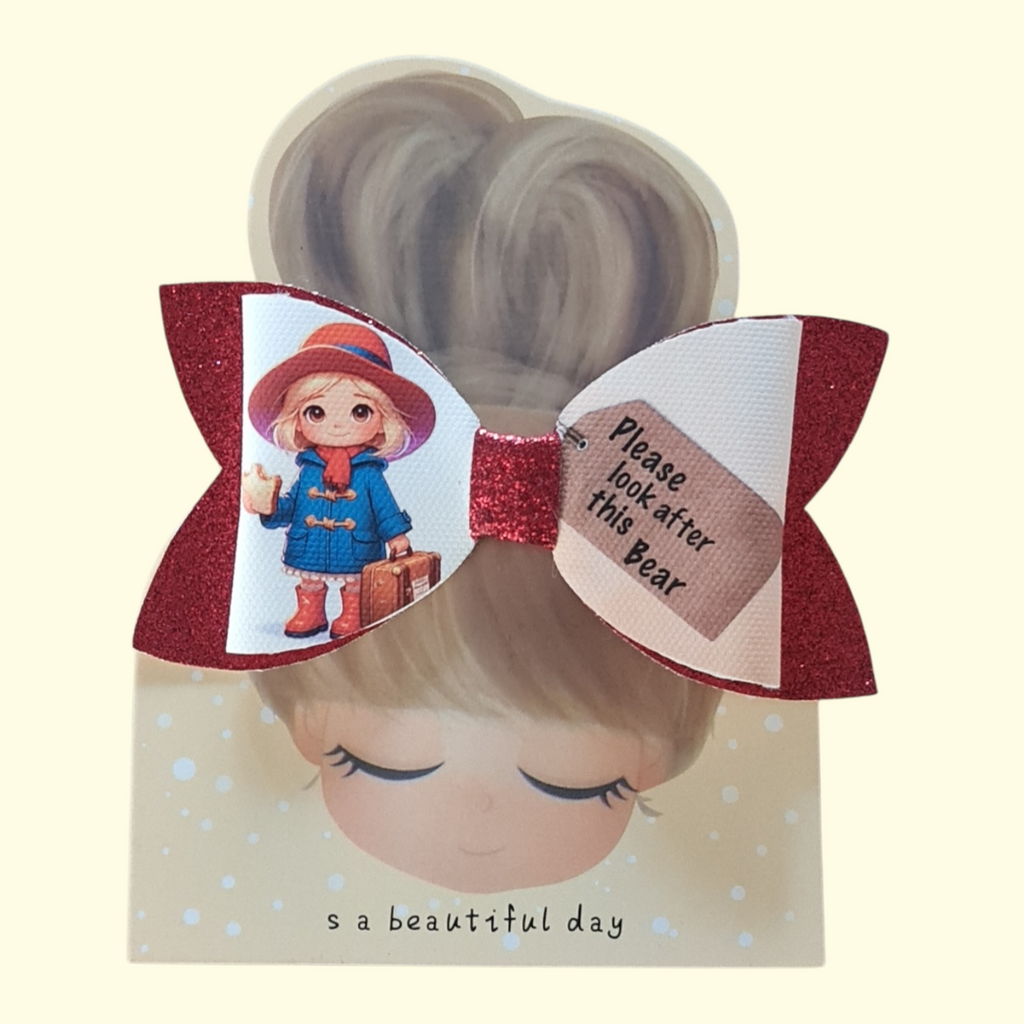 Paddington Bear Blonde Hair Bow
