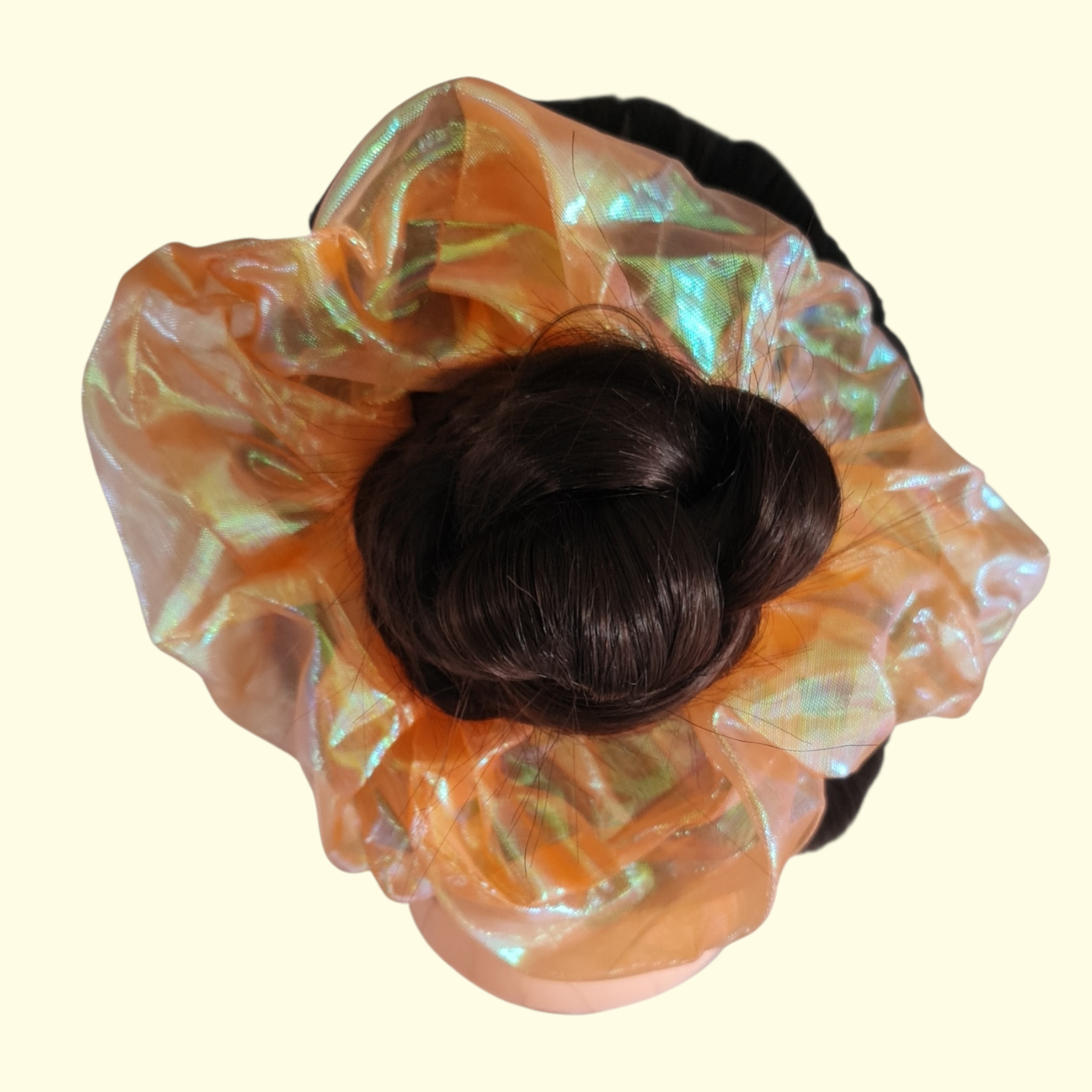 Puff Irridescent Orange Hair Scrunchie