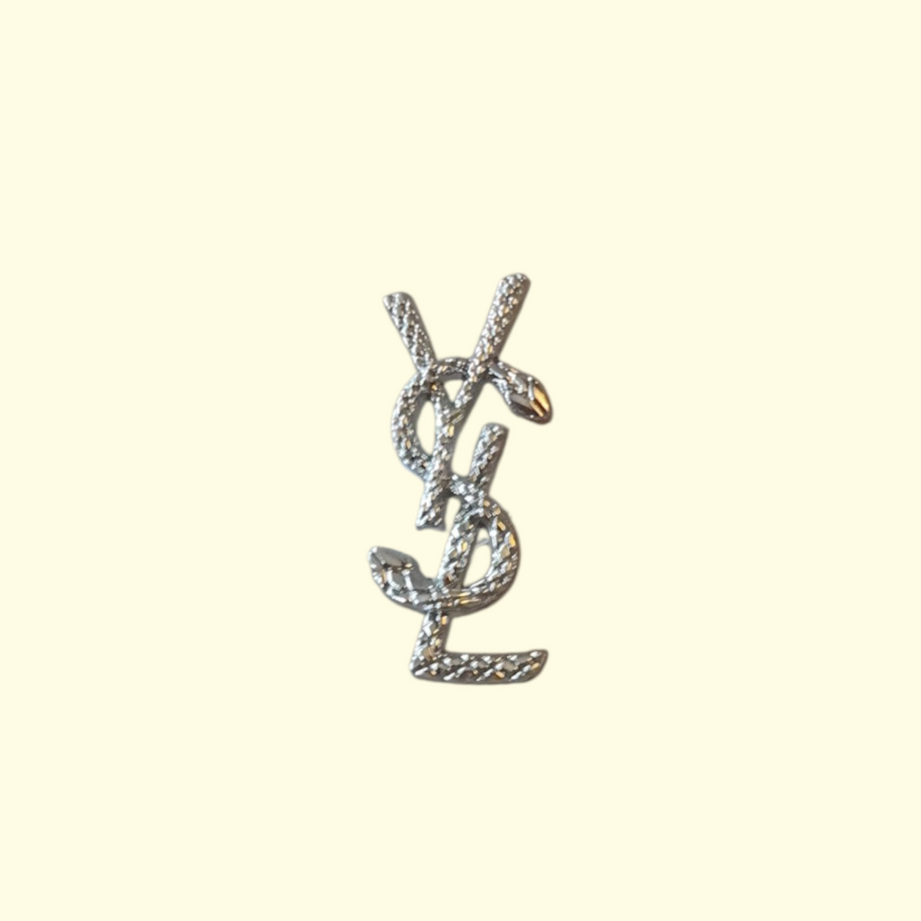 Silver Bling Designer YSL Crocs Charms x1