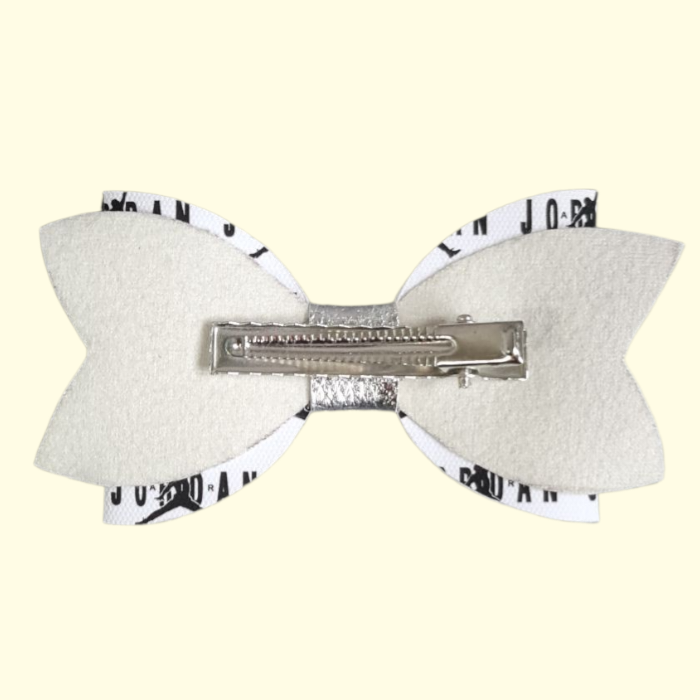 Jumpman Silver Patent Hair Bow