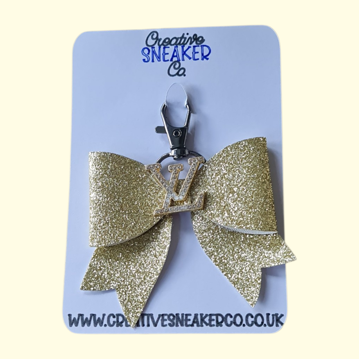 Soft Gold Glitter Gold LV Bag Charm
