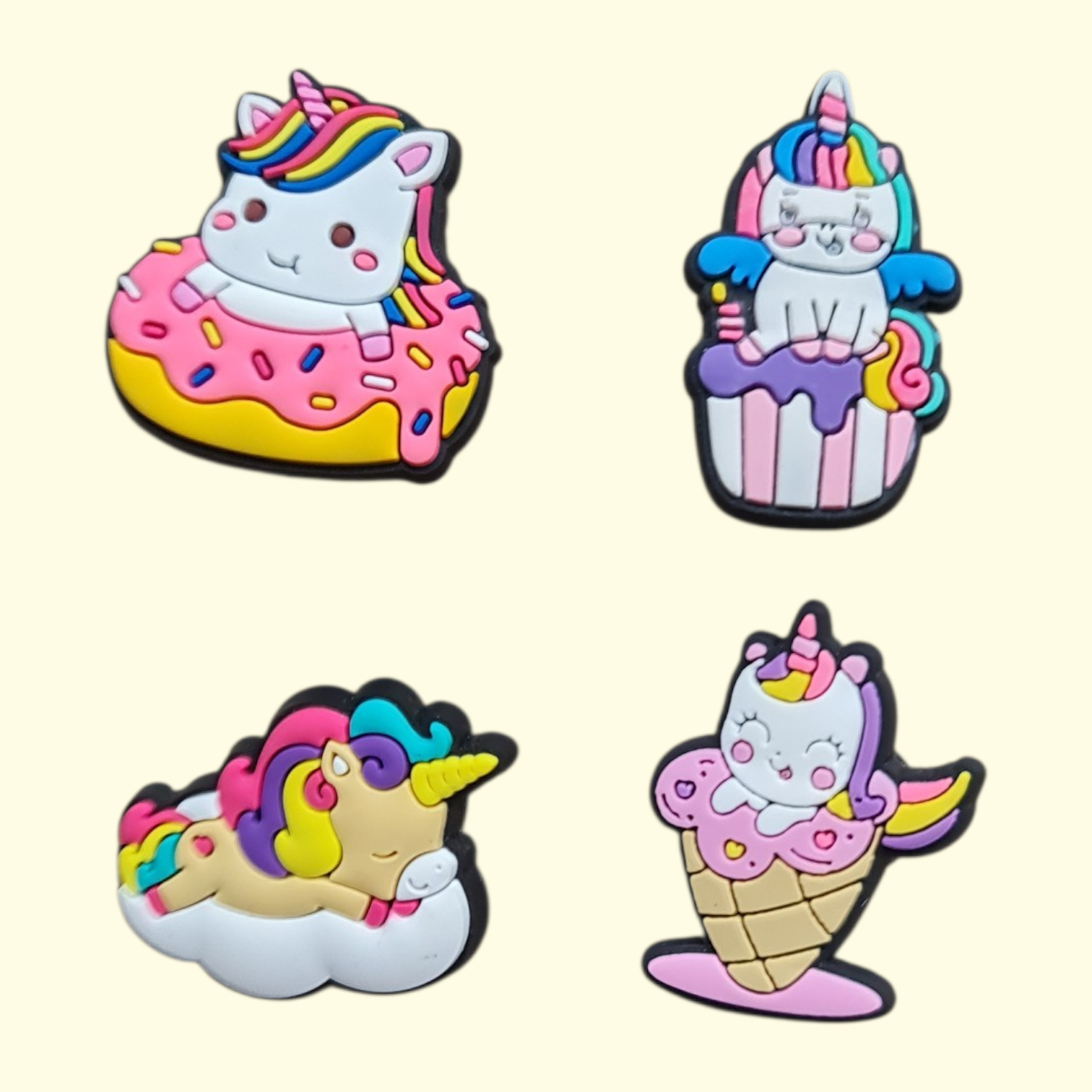 Unicorn Crocs Charms x4