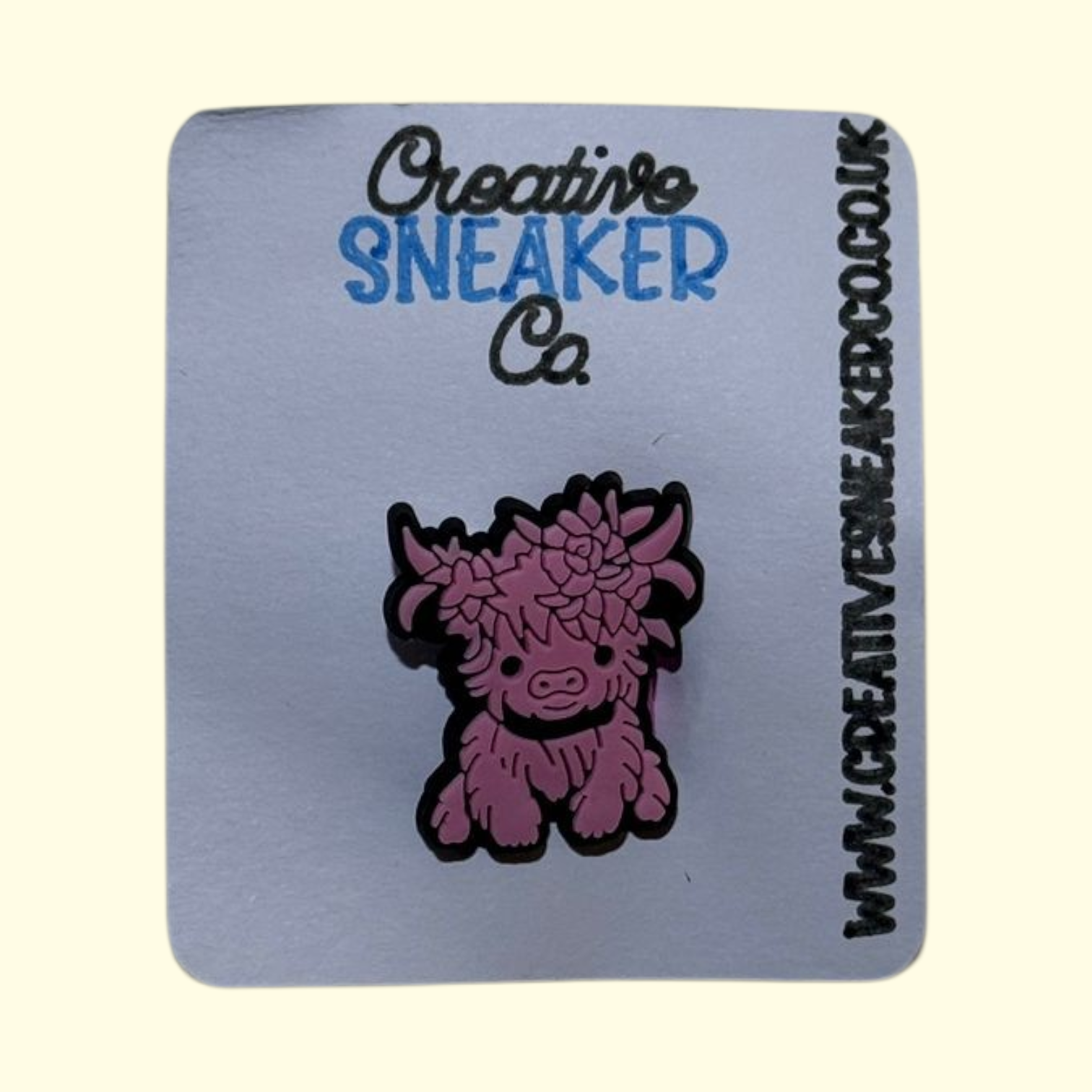 Highland Cow Pink Flowers Straw Topper