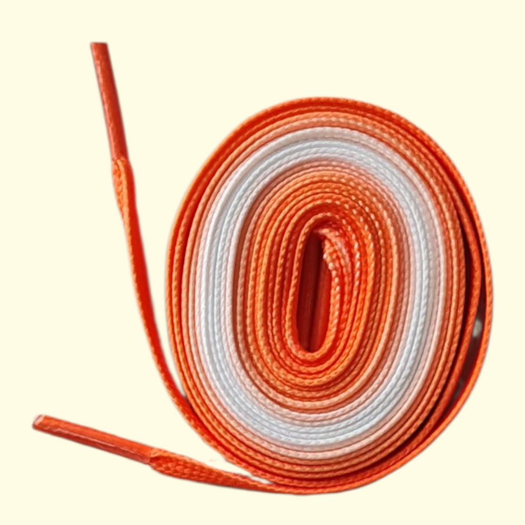 Tie Dye Fade Flat Shoelaces 120cm Orange