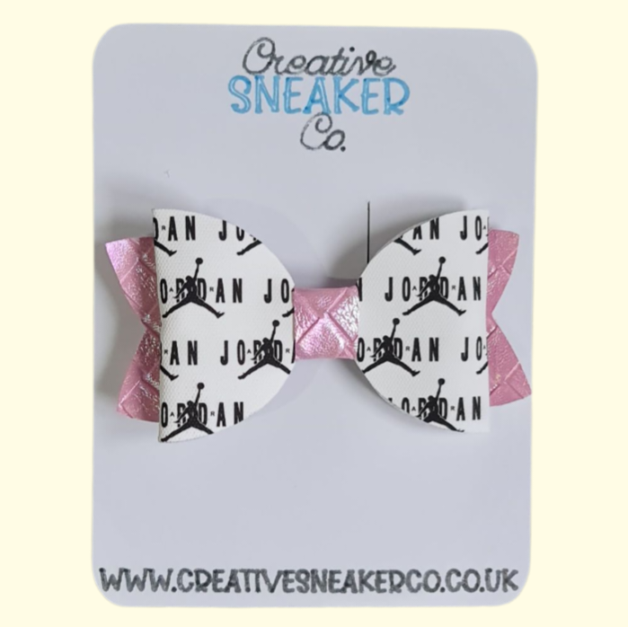 Jumpman Pink Cubes Hair Bow