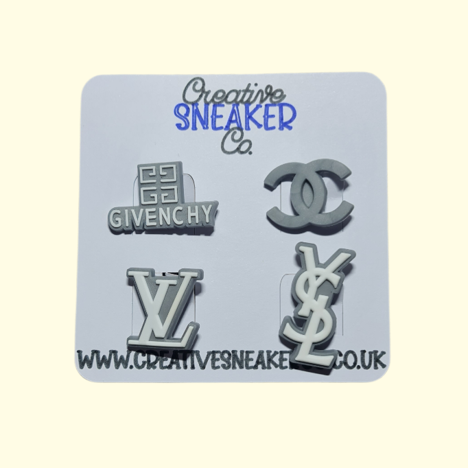 Grey Designers Crocs Charms x4