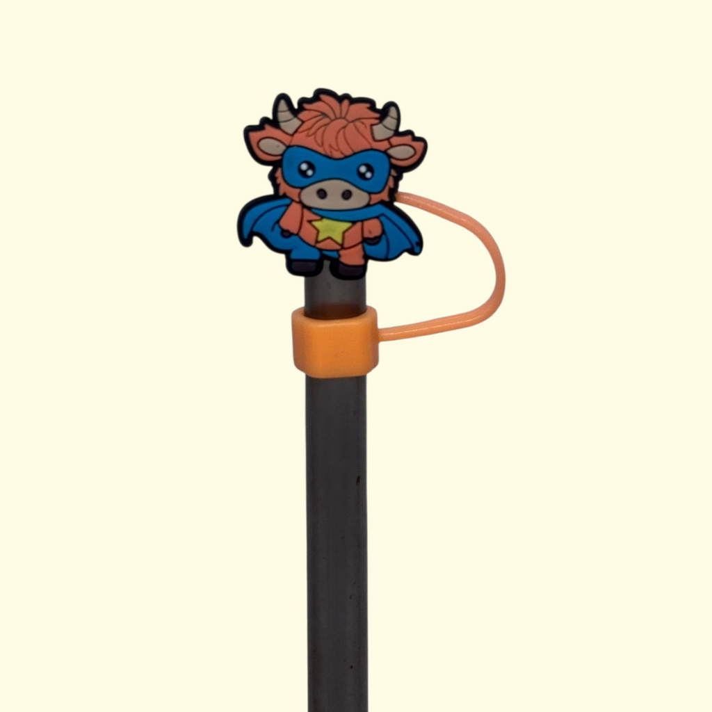 Highland Cow Hero Straw Topper