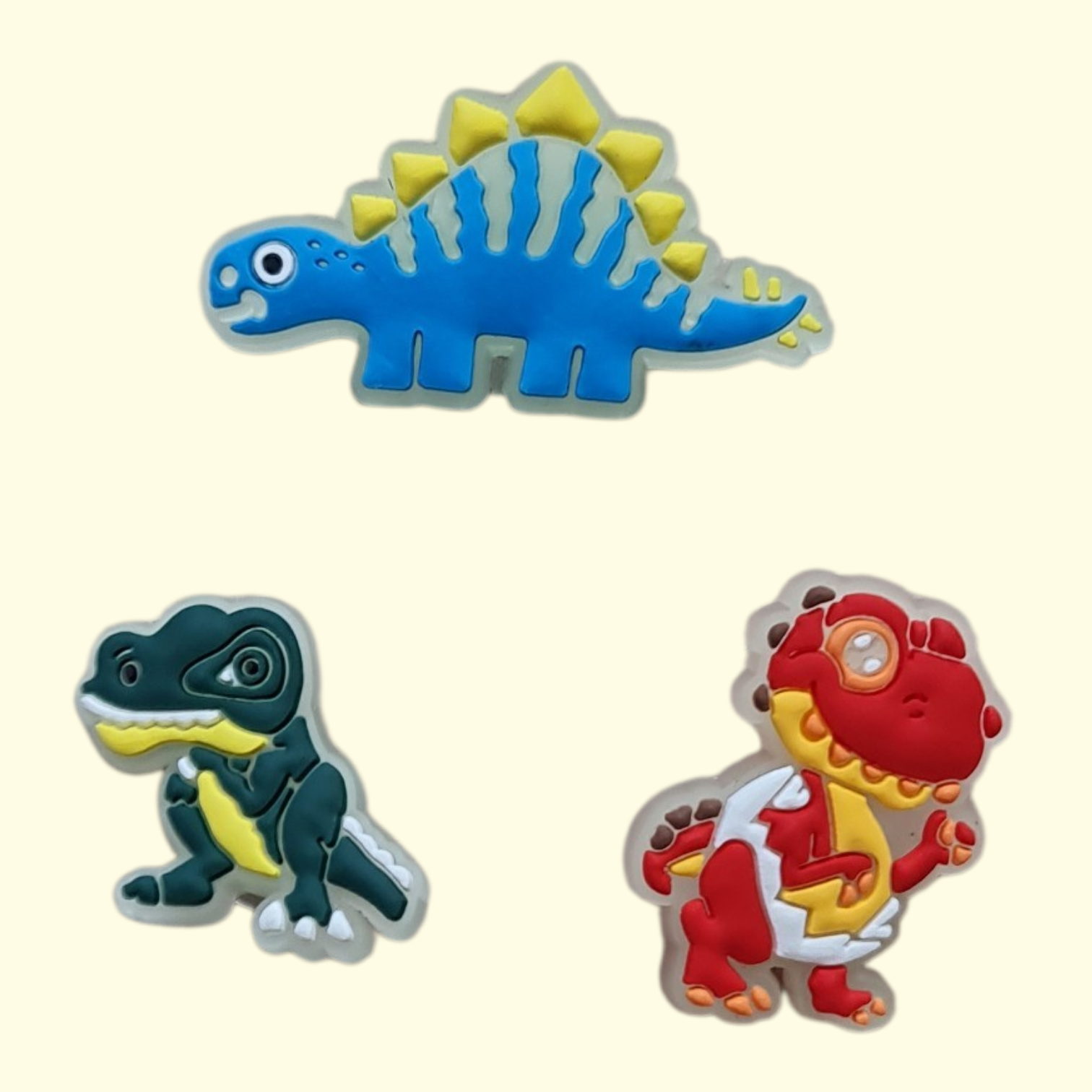 Dinosaur Crocs Charms x3