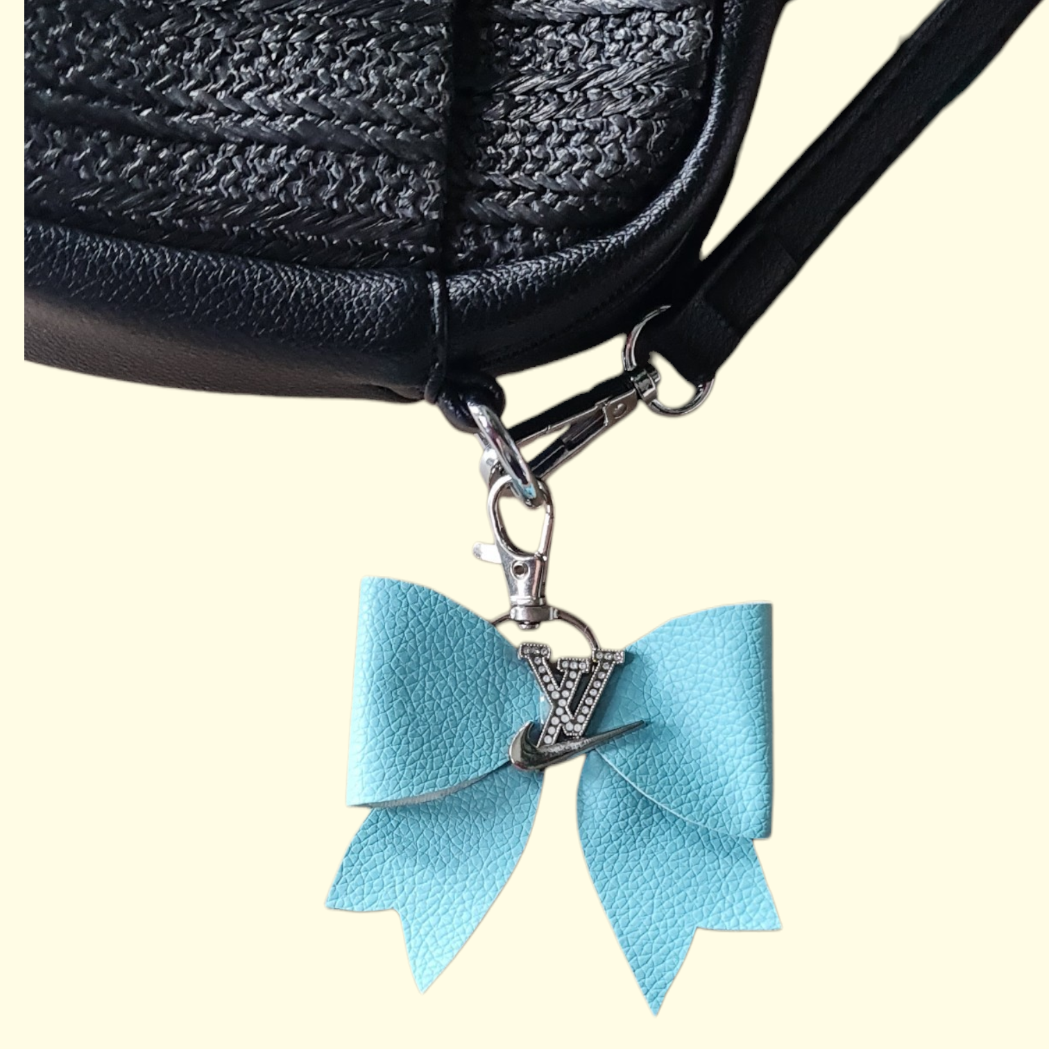 Blue Silver LV Swoosh Bag Charm