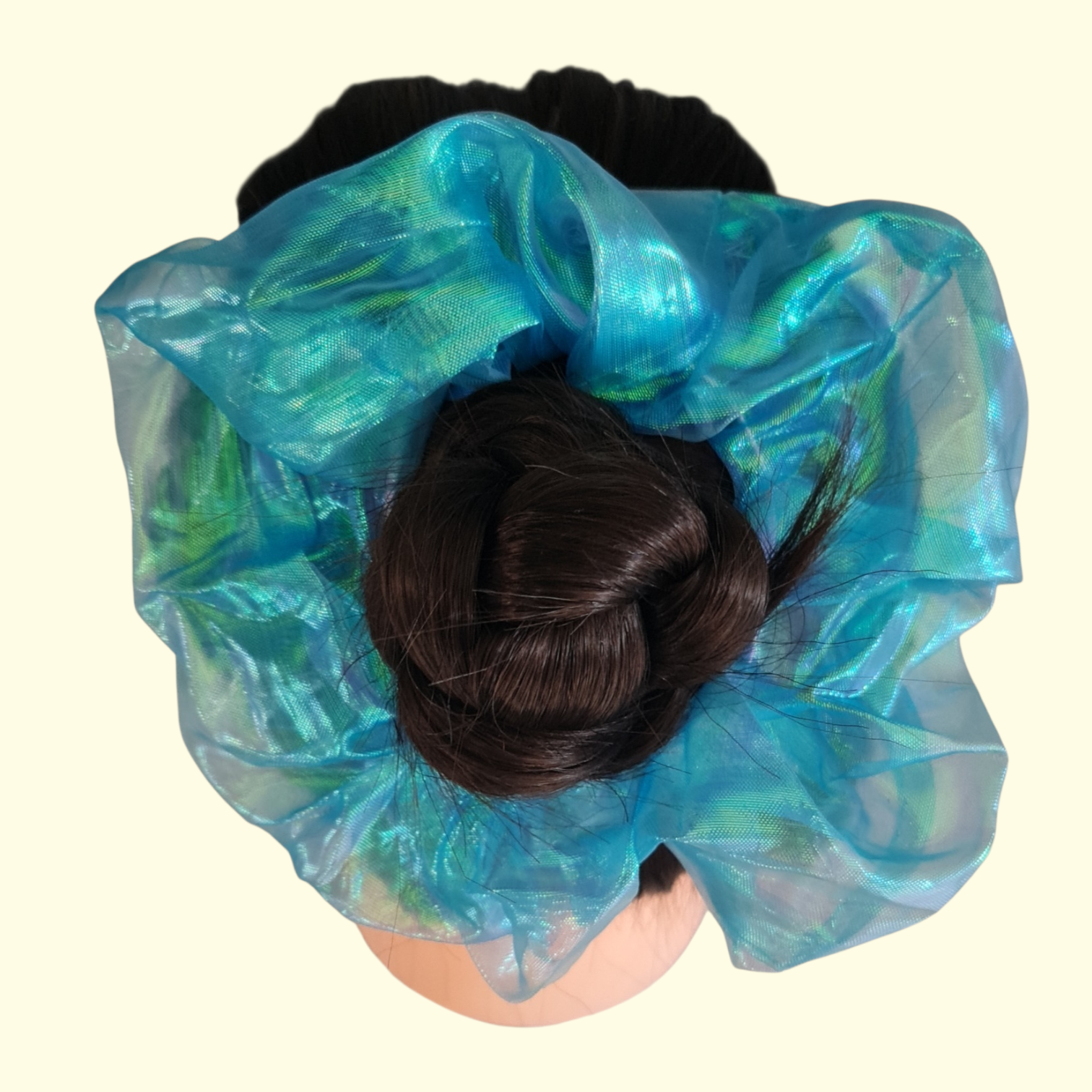 Puff Irridescent Blue Hair Scrunchie
