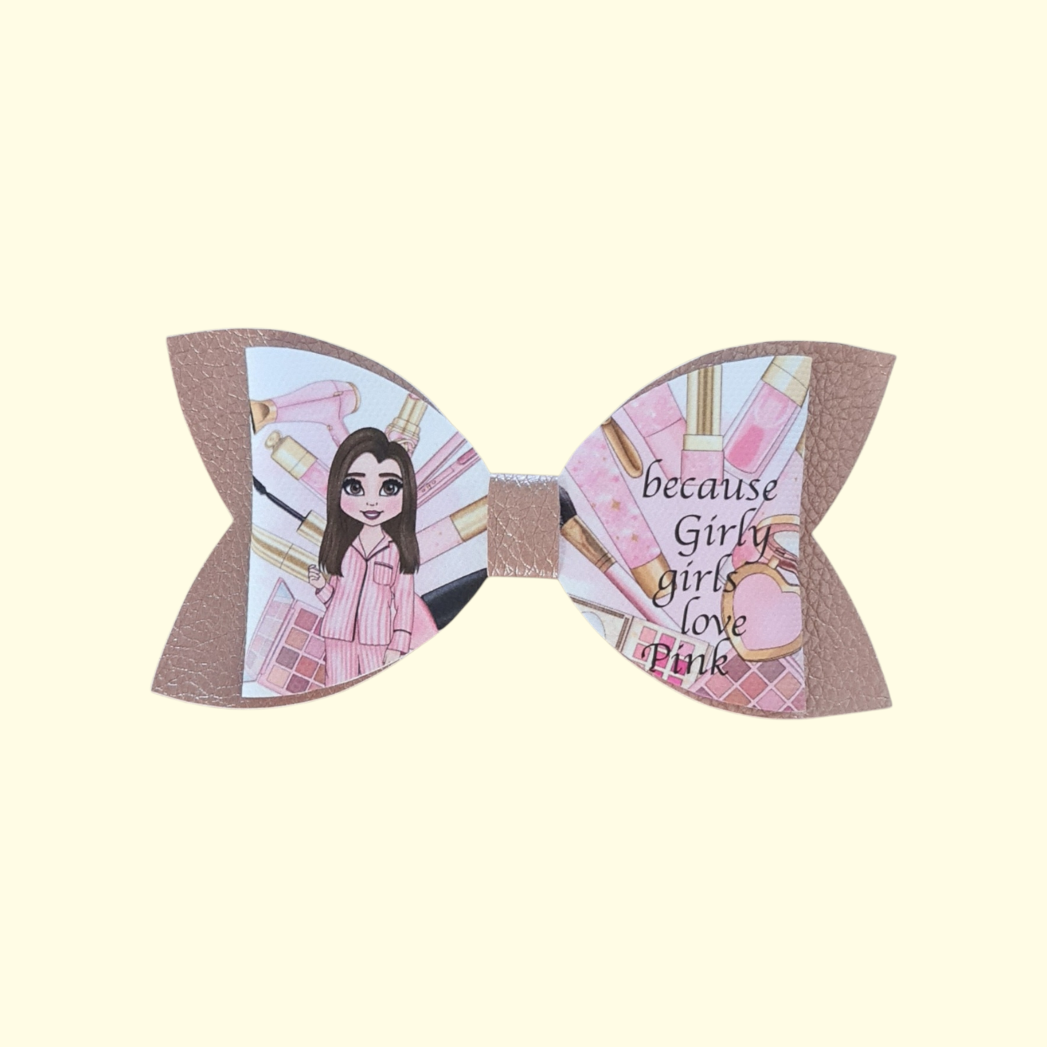 Girly Pink Brunette Hair Bow