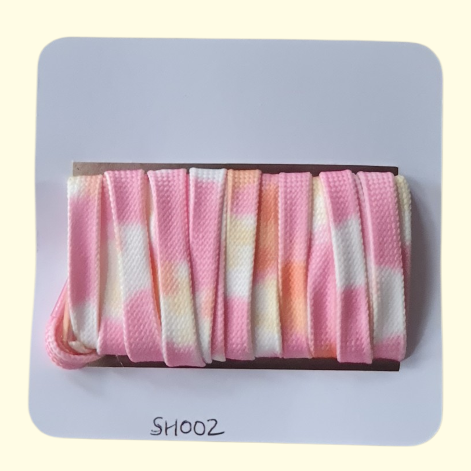 Tie Dye Flat Shoelaces 120cm Pink and Orange