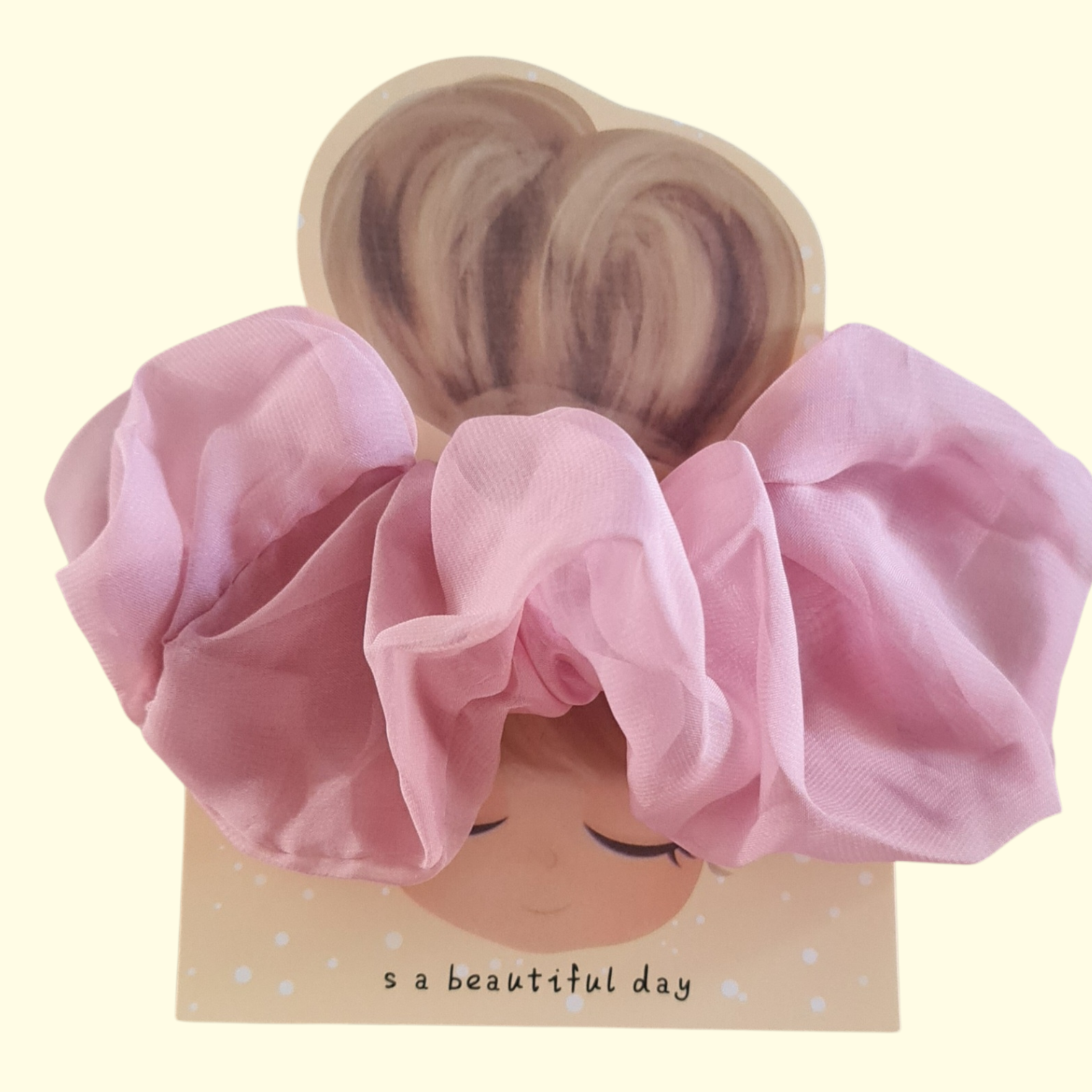 Puff Pink Hair Scrunchie