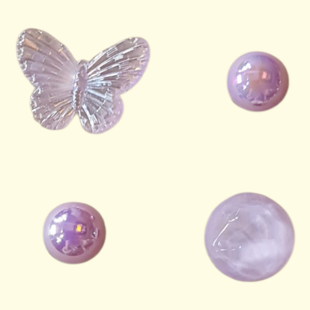 Purple Butterfly Crocs Charms x4