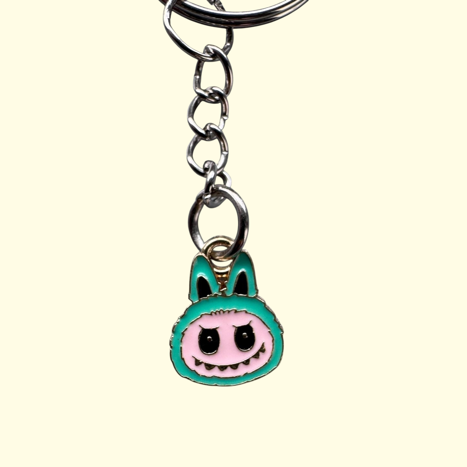 Labubu Face Green Keyring