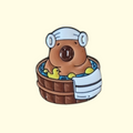 Capybara Tub Pin Badge