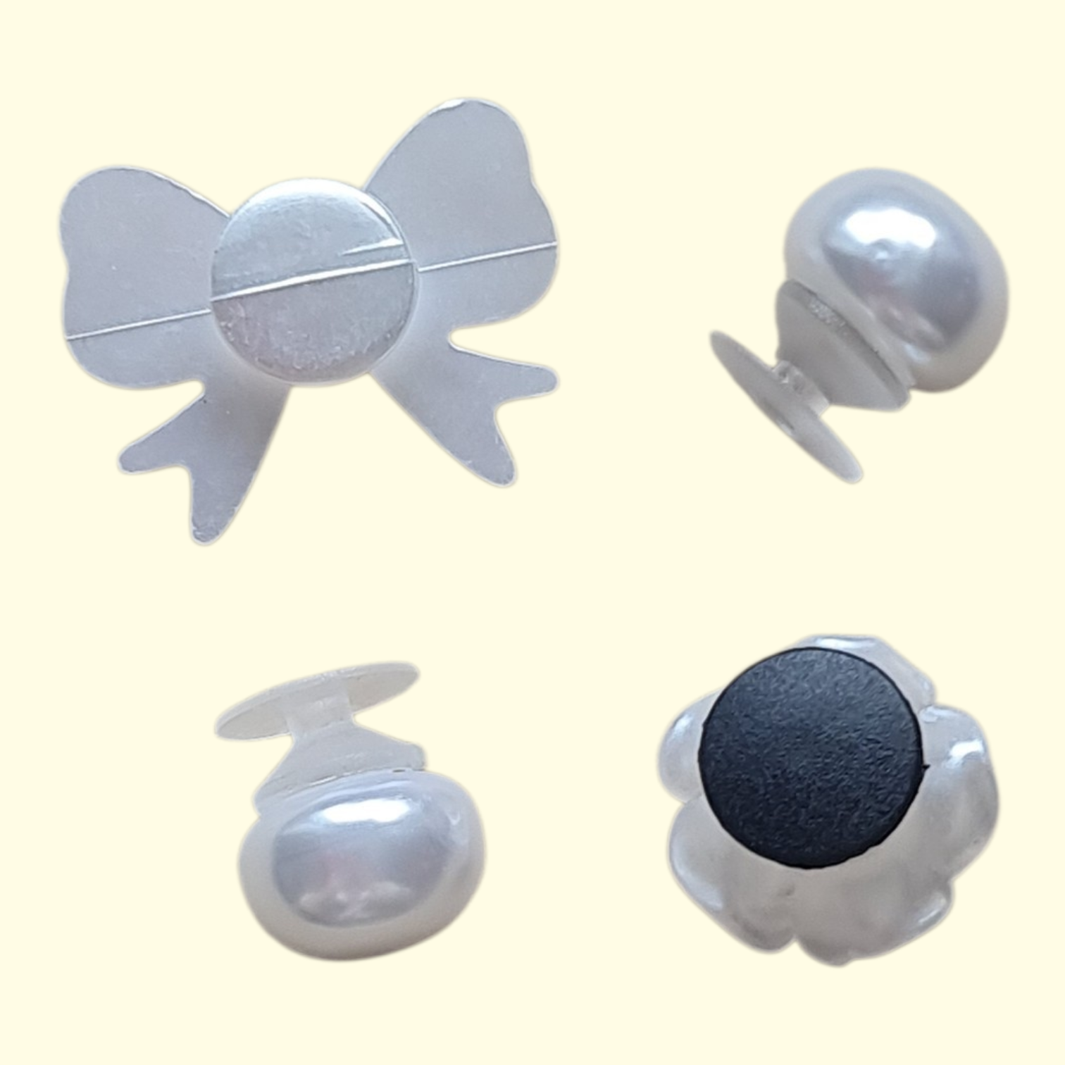 Pearl Bow Crocs Charms x4