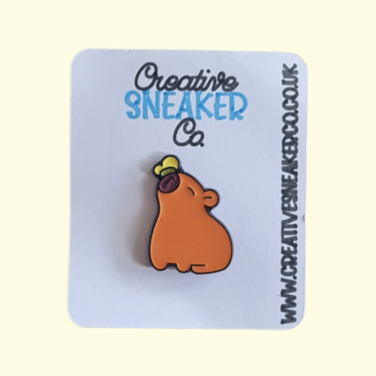 Capybara Butterfly Pin Badge