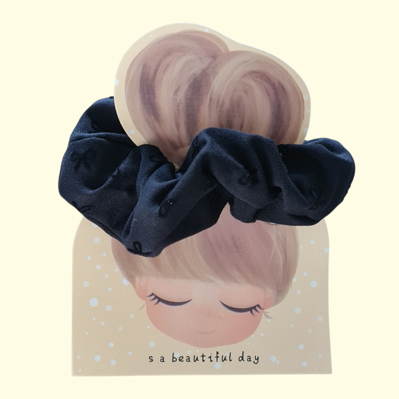 Black Bow Hair Scrunchie