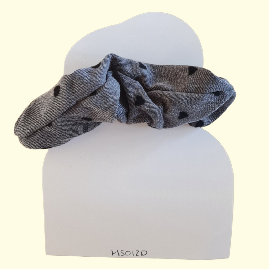 Grey Heart Hair Scrunchie