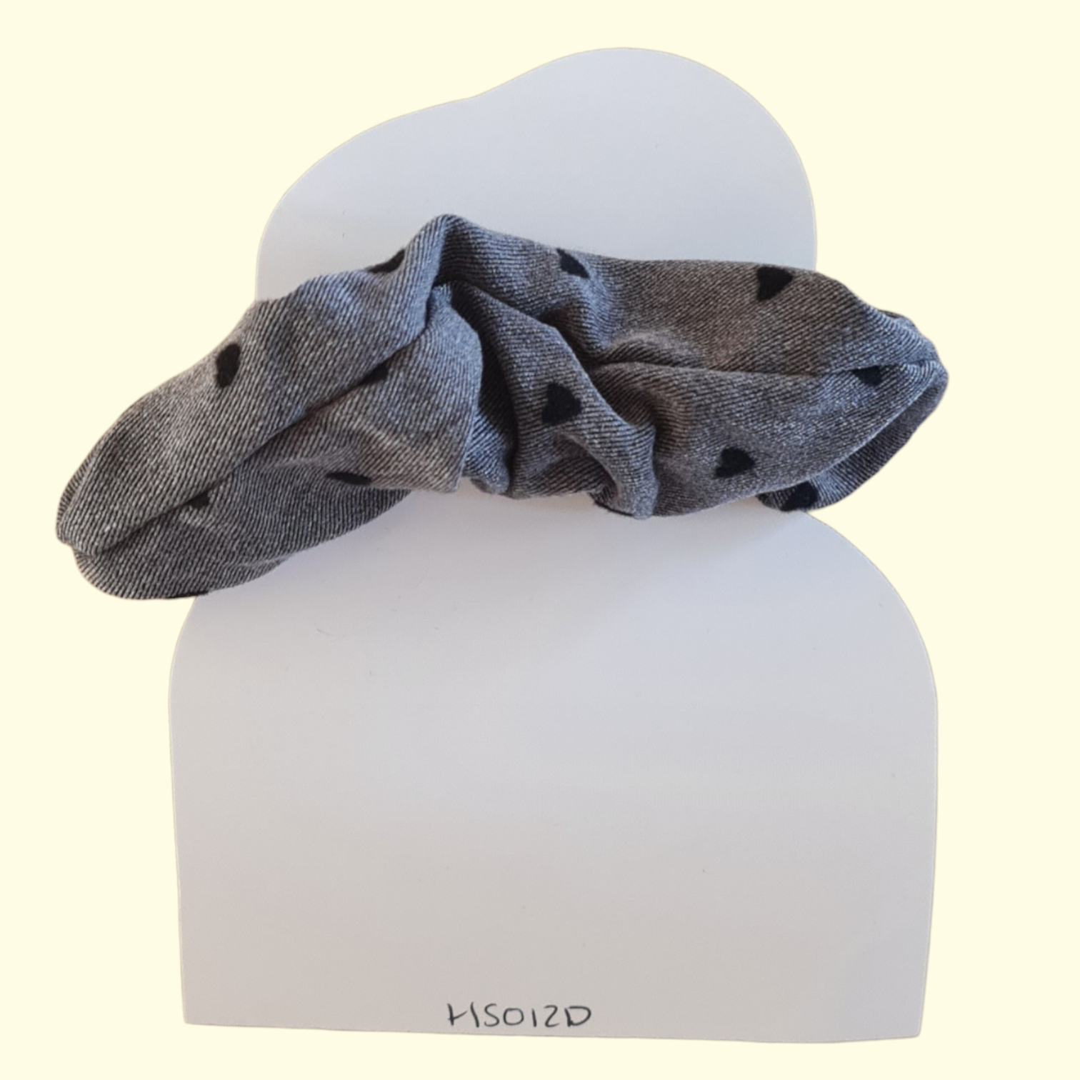 Grey Heart Hair Scrunchie