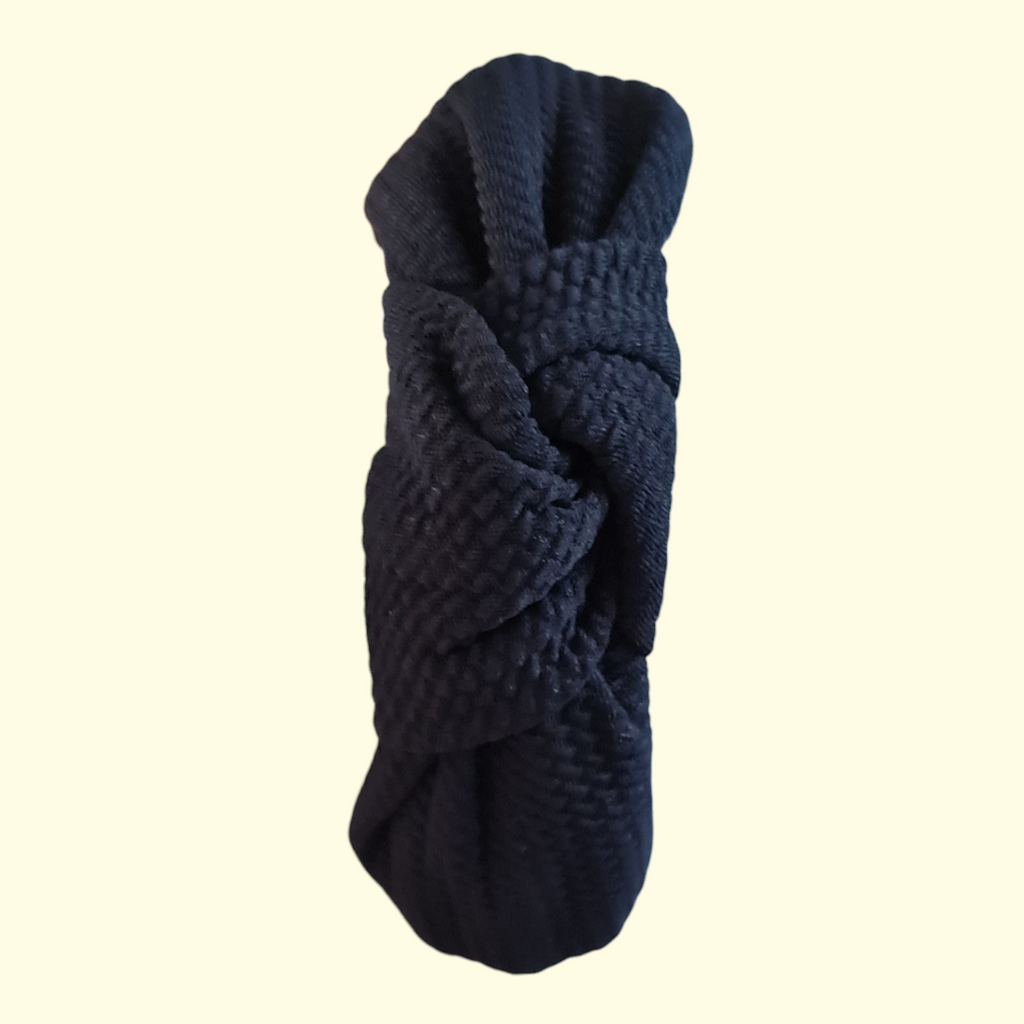 Wide Knot Black Headband