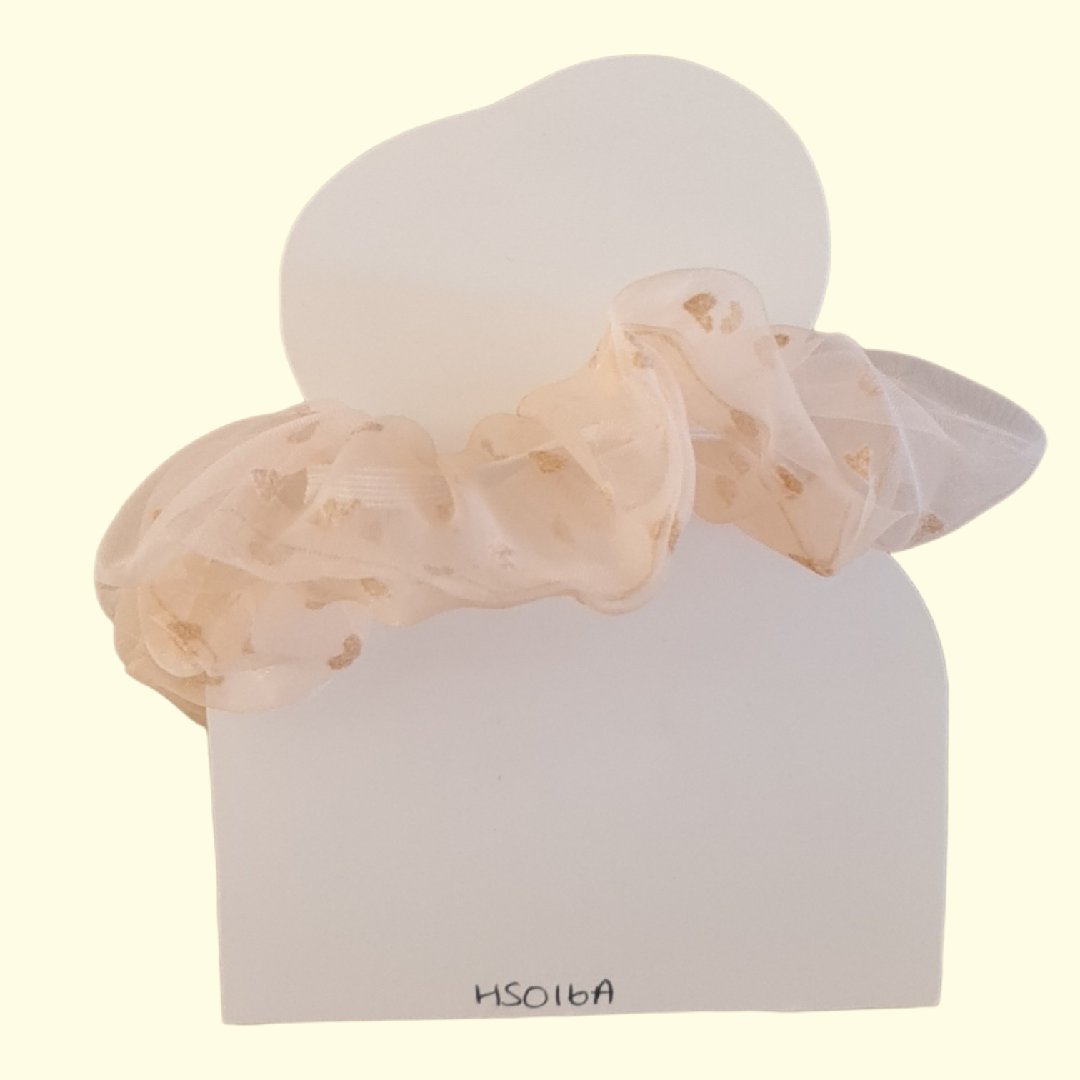 Puff Heart Cream Hair Scrunchie