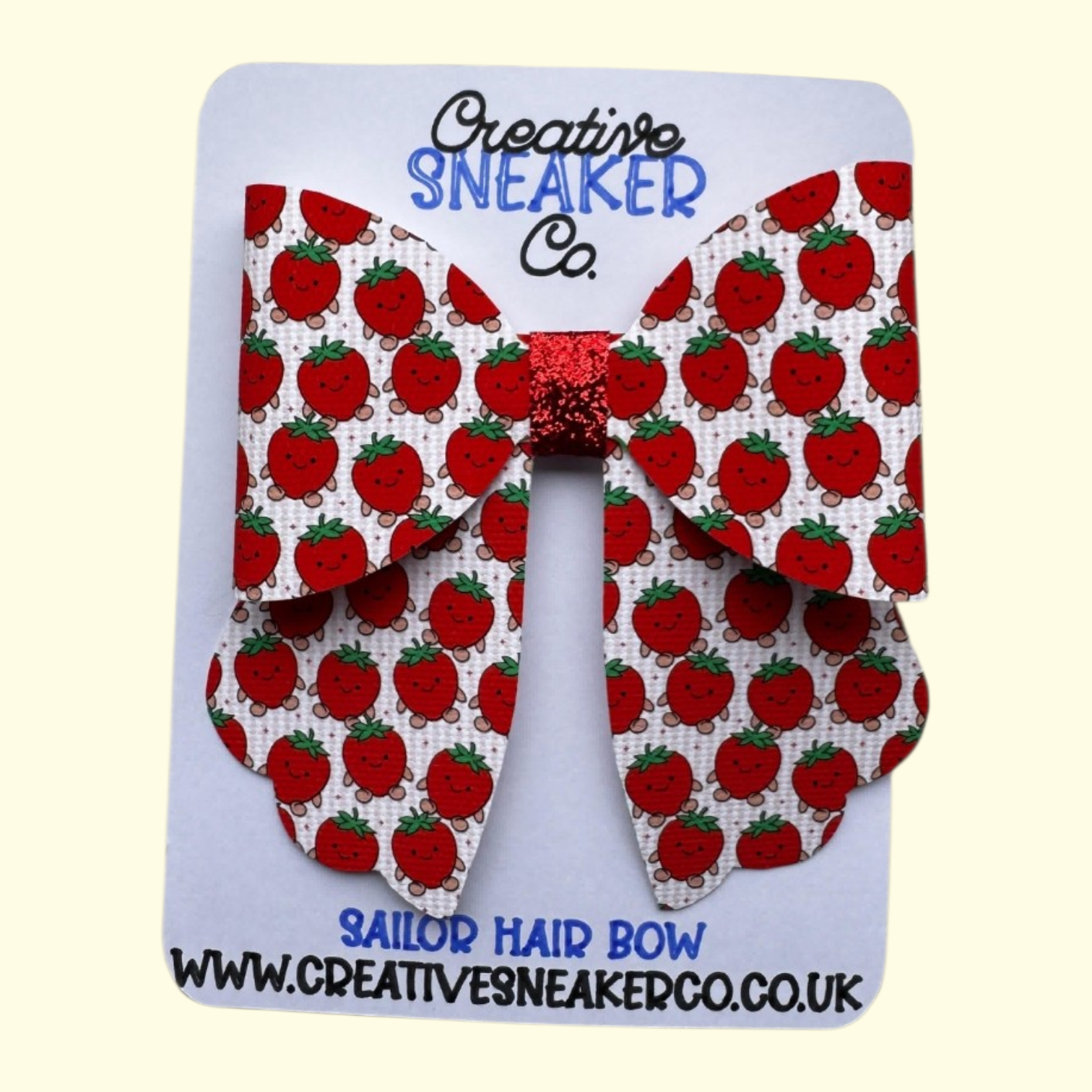Jelly Cat Strawberry Plushie Sailor Hair Bow
