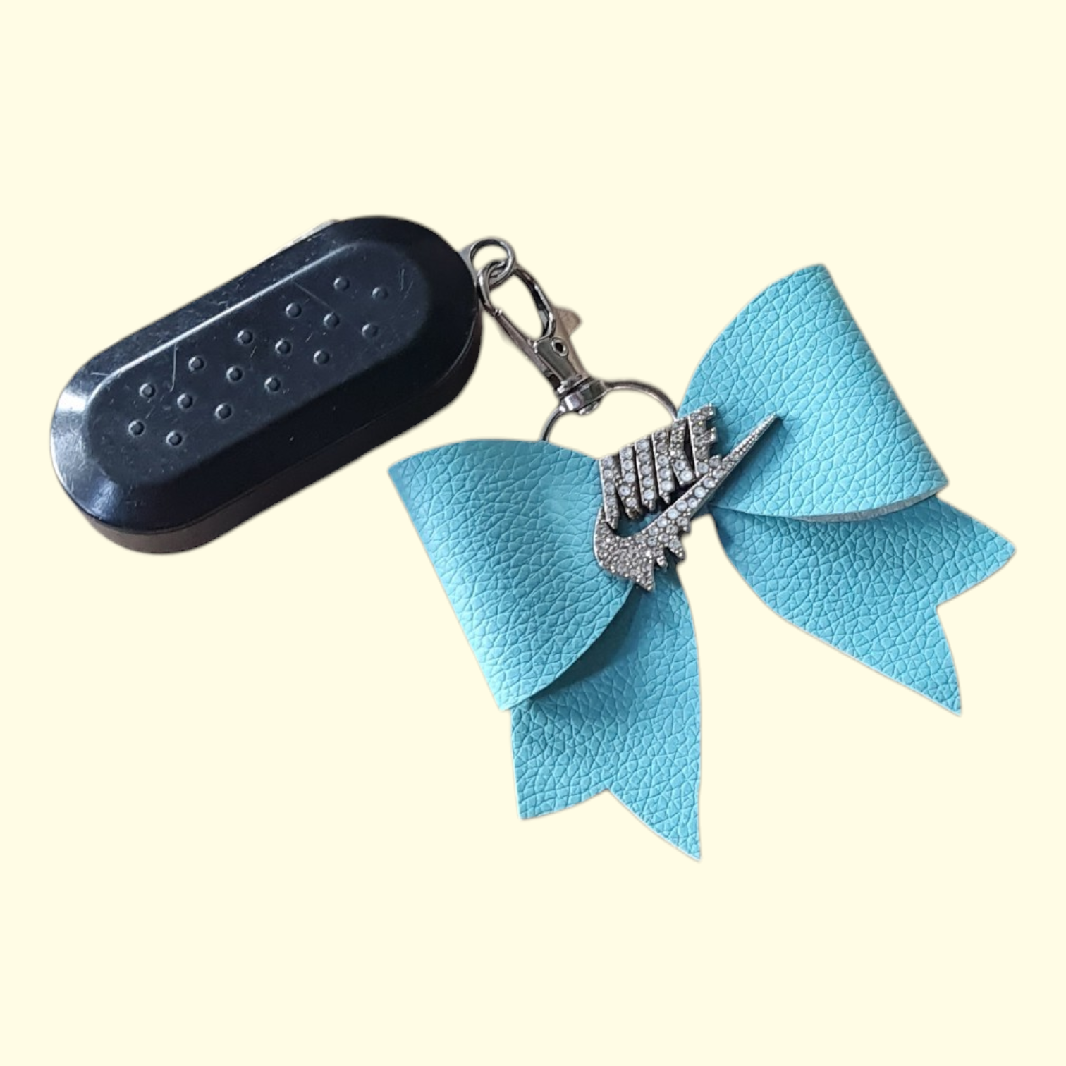 Light Blue Silver Nike Swoosh Bag Charm