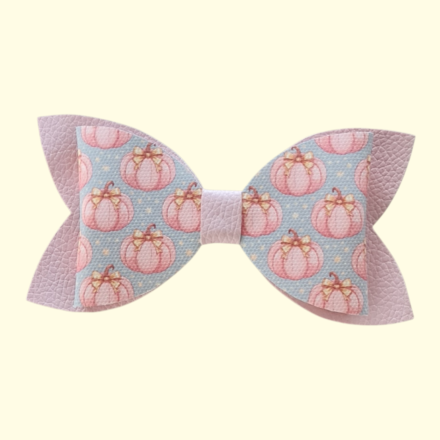 Autumn Pink Pumpkin Hair Bow