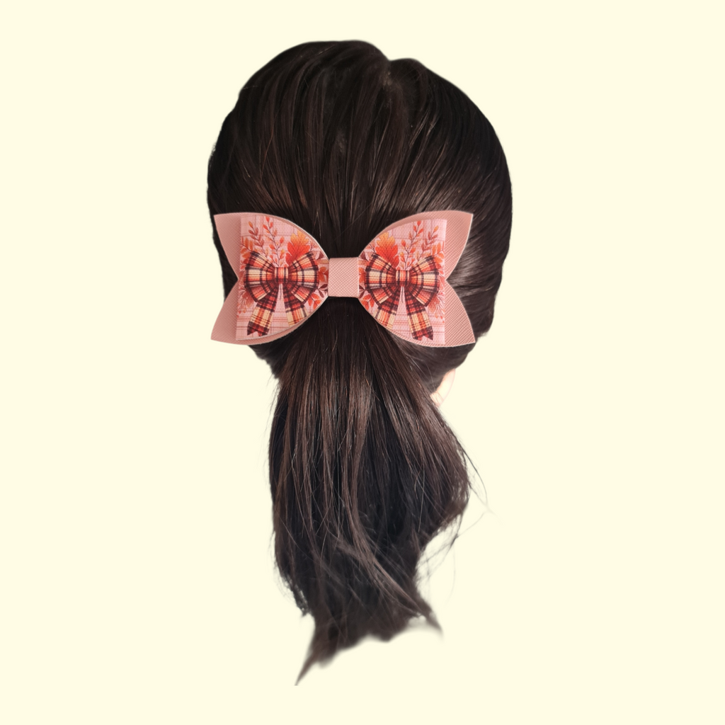 Autumn Bow Pink Hair Bow