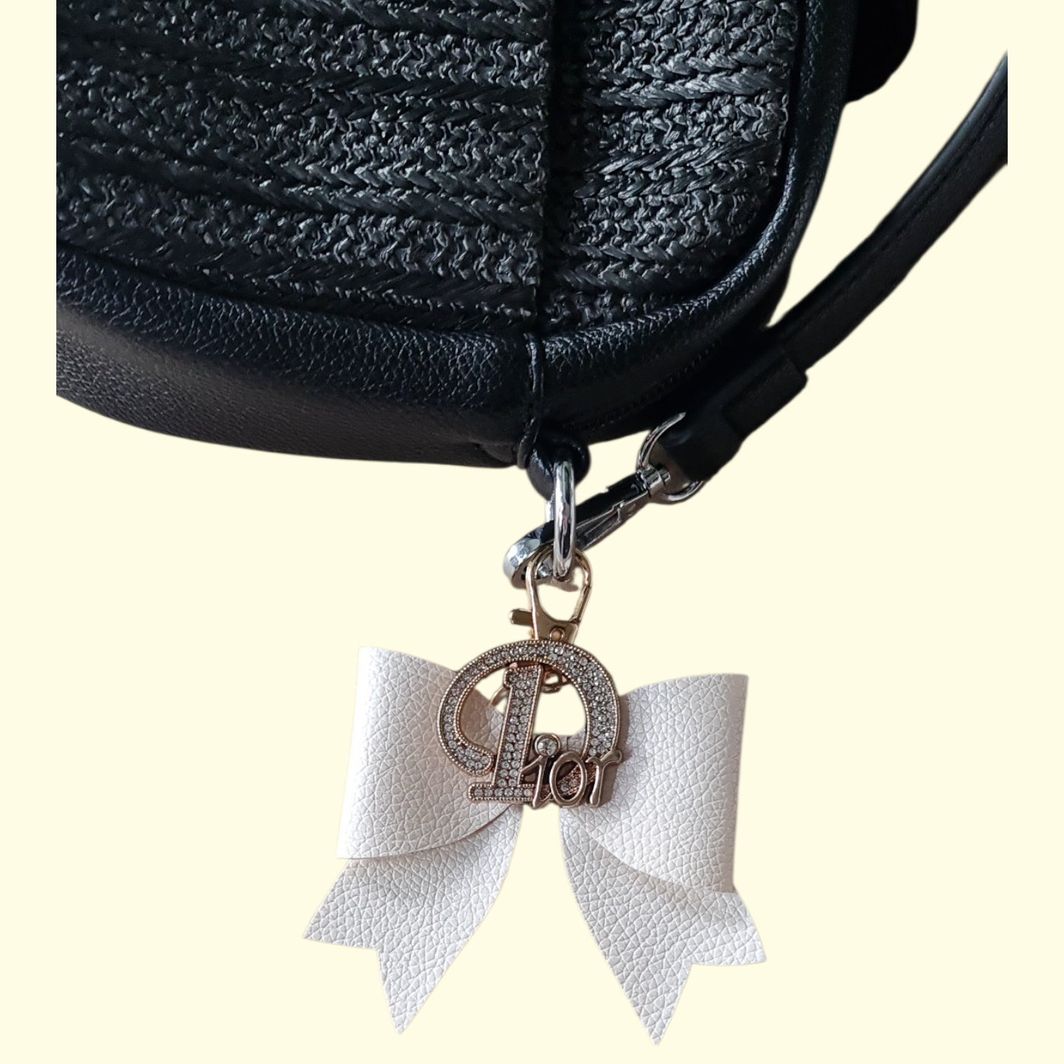 Pearl Ivory Gold Dior Bag Charm