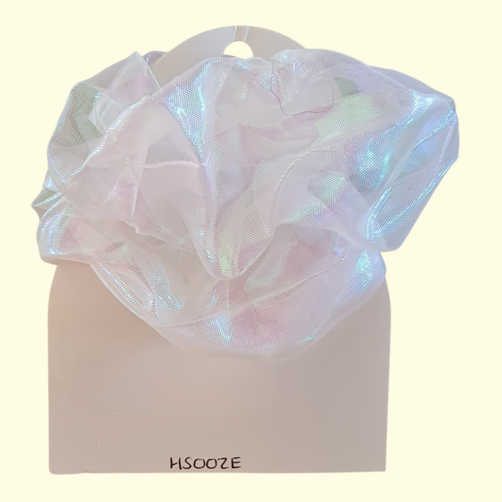 Puff Irridescent White Hair Scrunchie