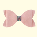 Peach Glitter Hair Bow