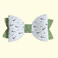 Swoosh Chunky Green Glitter Hair Bow