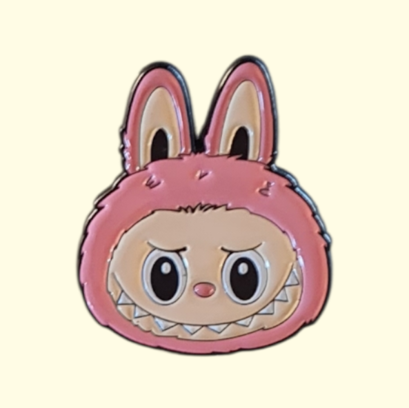 Labubu Pink Face Pin Badge