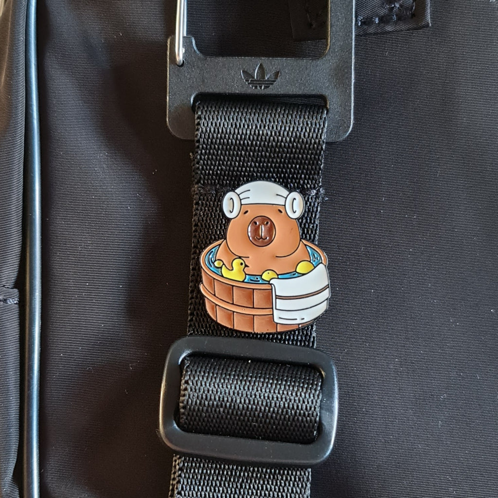 Capybara Tub Pin Badge