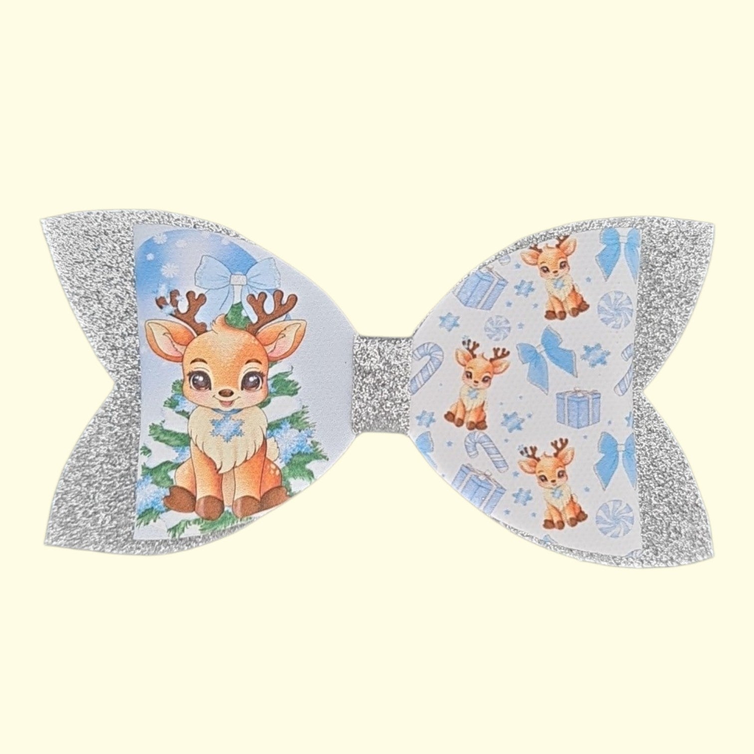 Blue Reindeer Standard Hair Bow