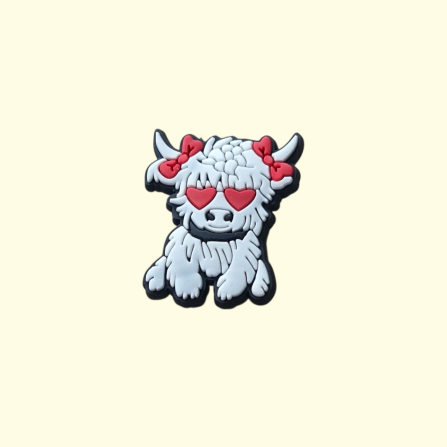 Highland Cows White Crocs Charms x4