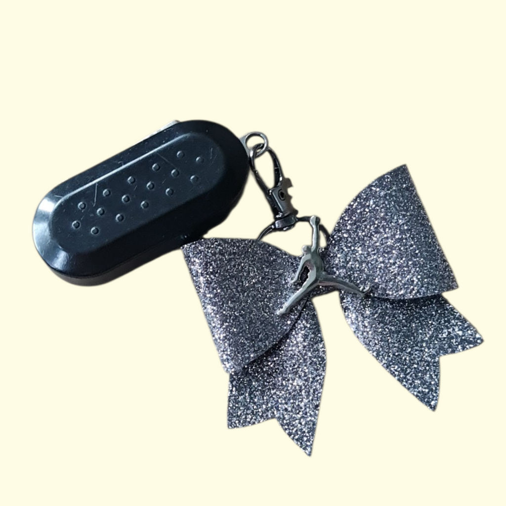Charcoal Glitter Silver Jumpman Bag Charm