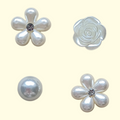 Pearl Flower Crocs Charms x4