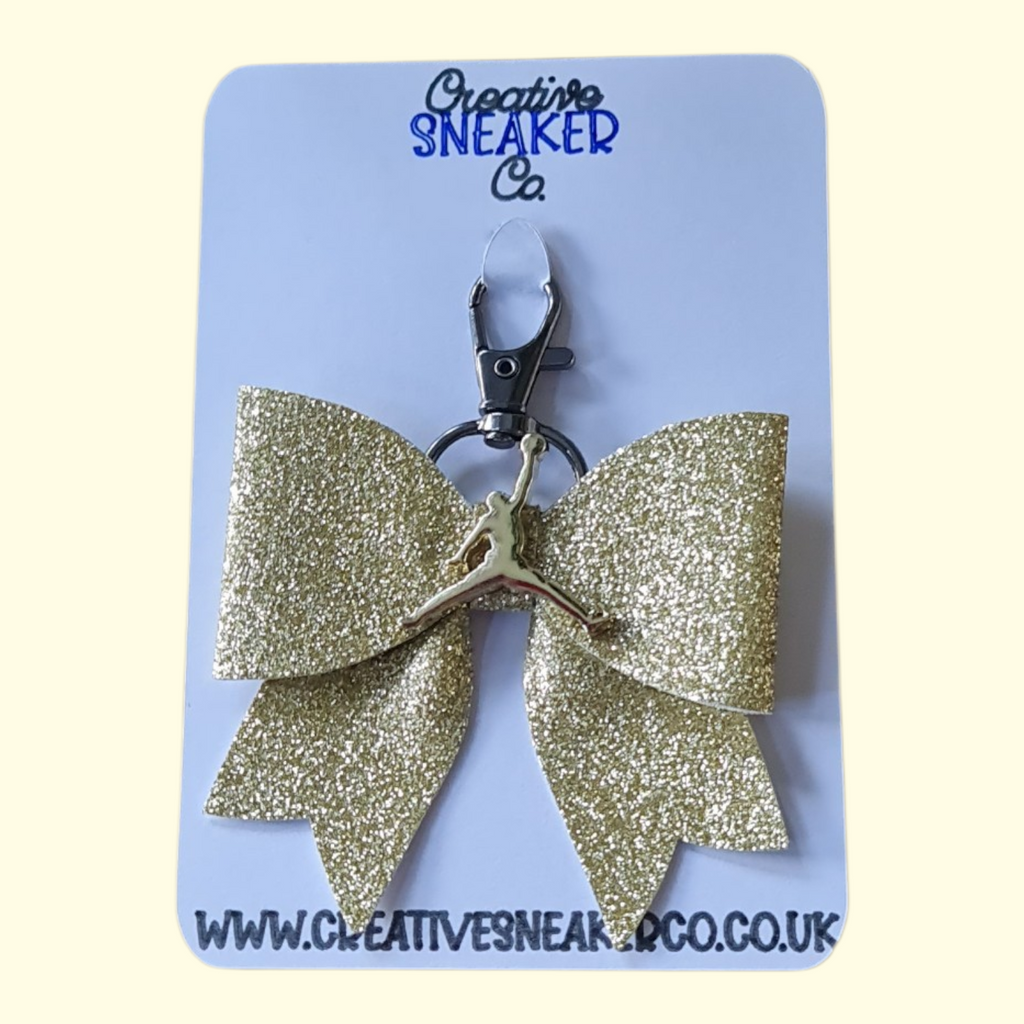 Soft Gold Glitter Gold Jumpman Bag Charm