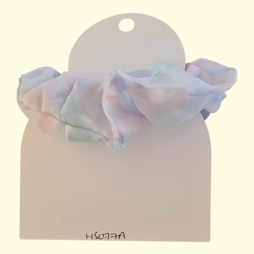 Puff Blue Print Hair Scrunchie