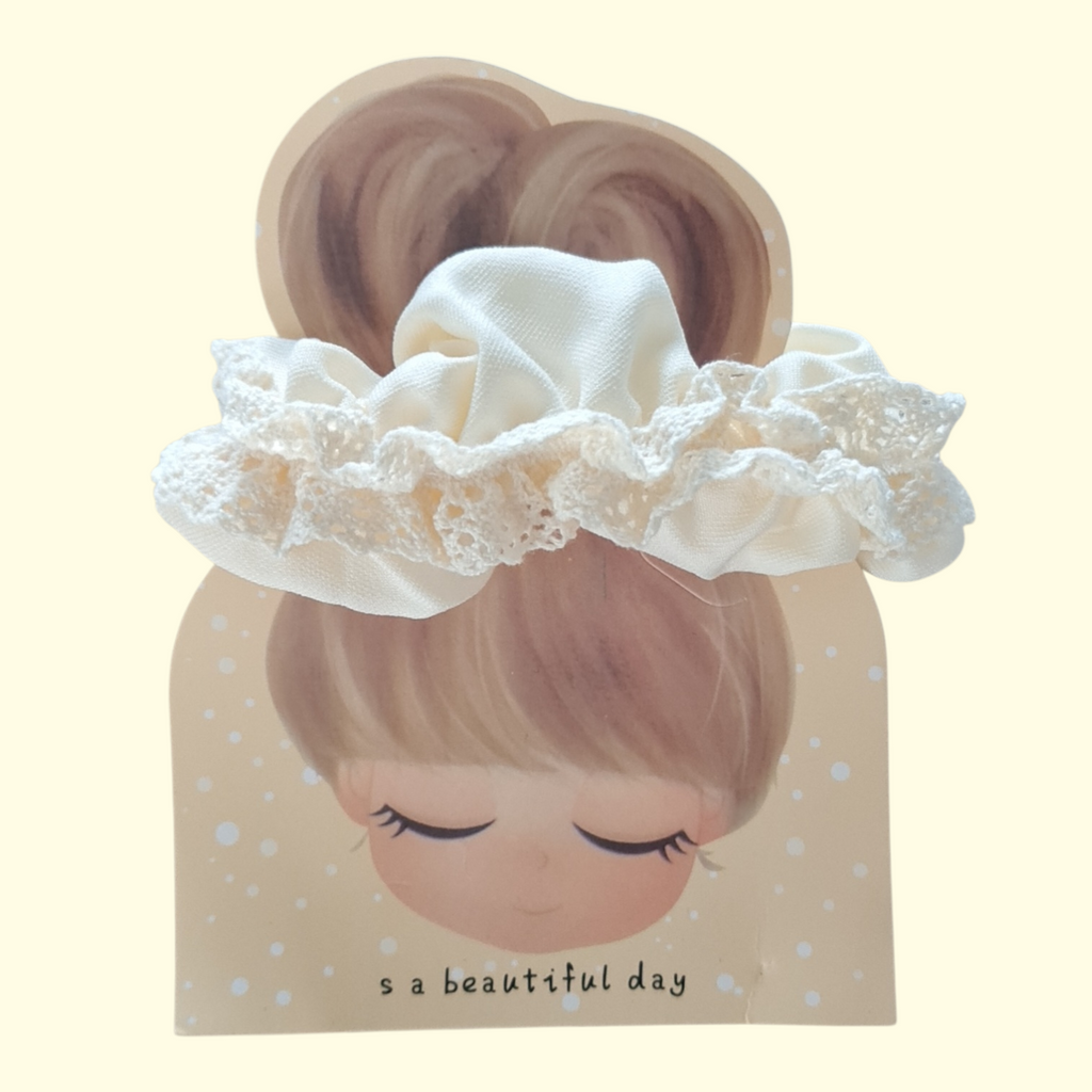 Lace Cream Hair Scrunchie
