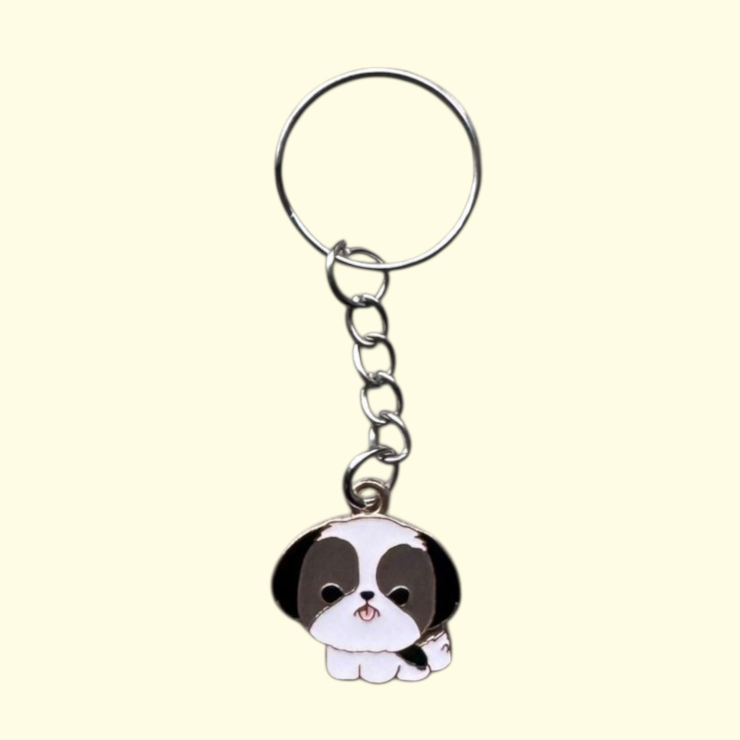 Dog White Keyring