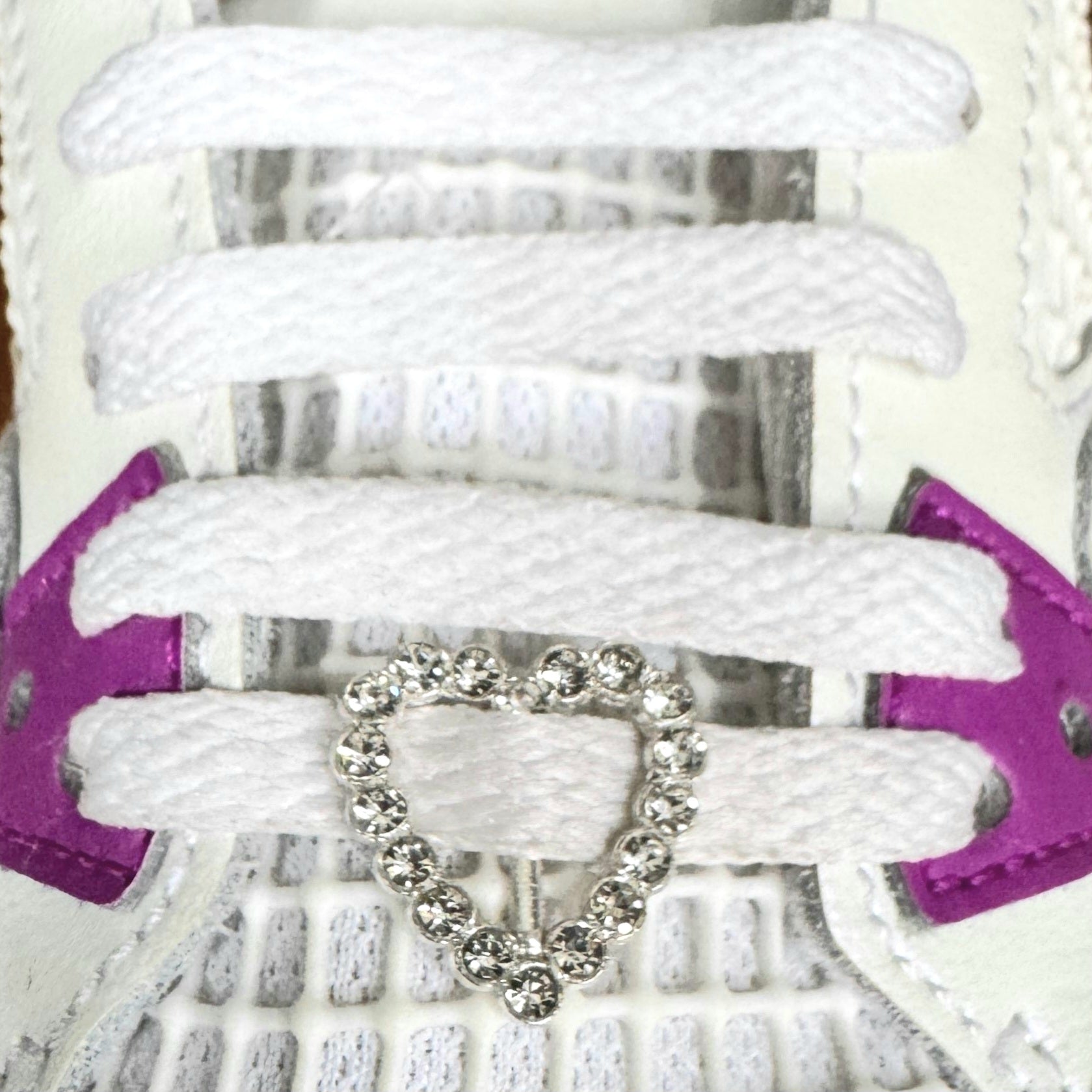 Silver Bling Heart Shoelace Charms