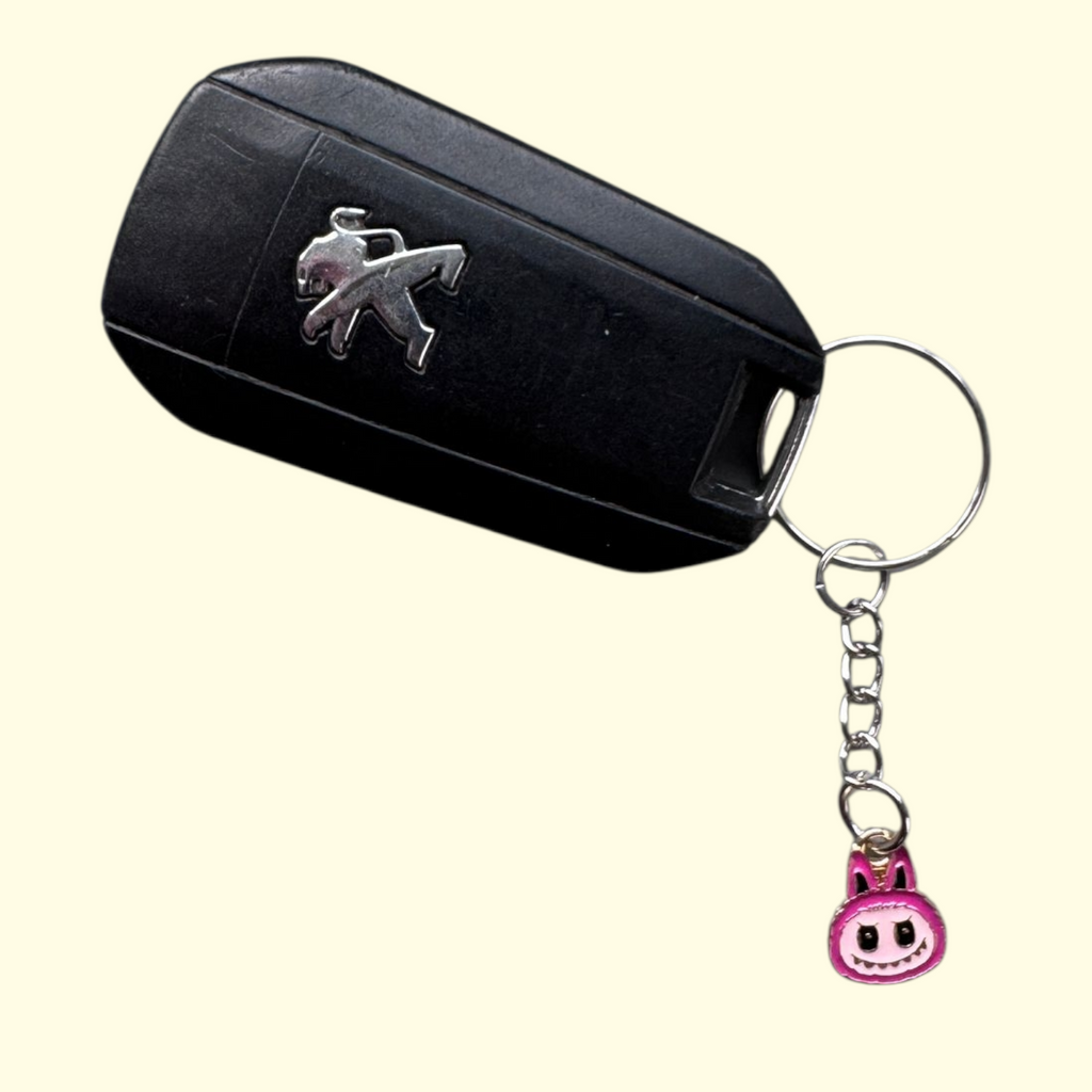 Labubu Face Pink Keyring