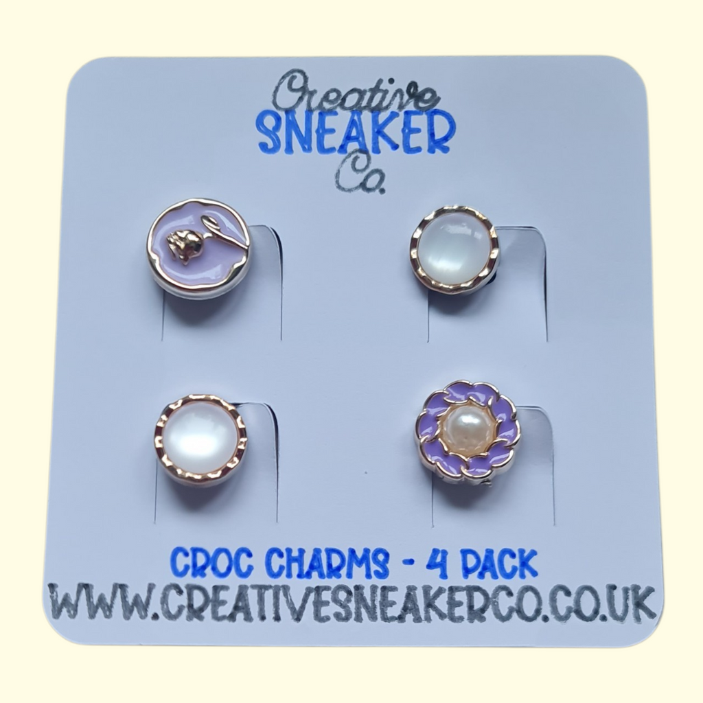 Purple Pearl Crocs Charms x4