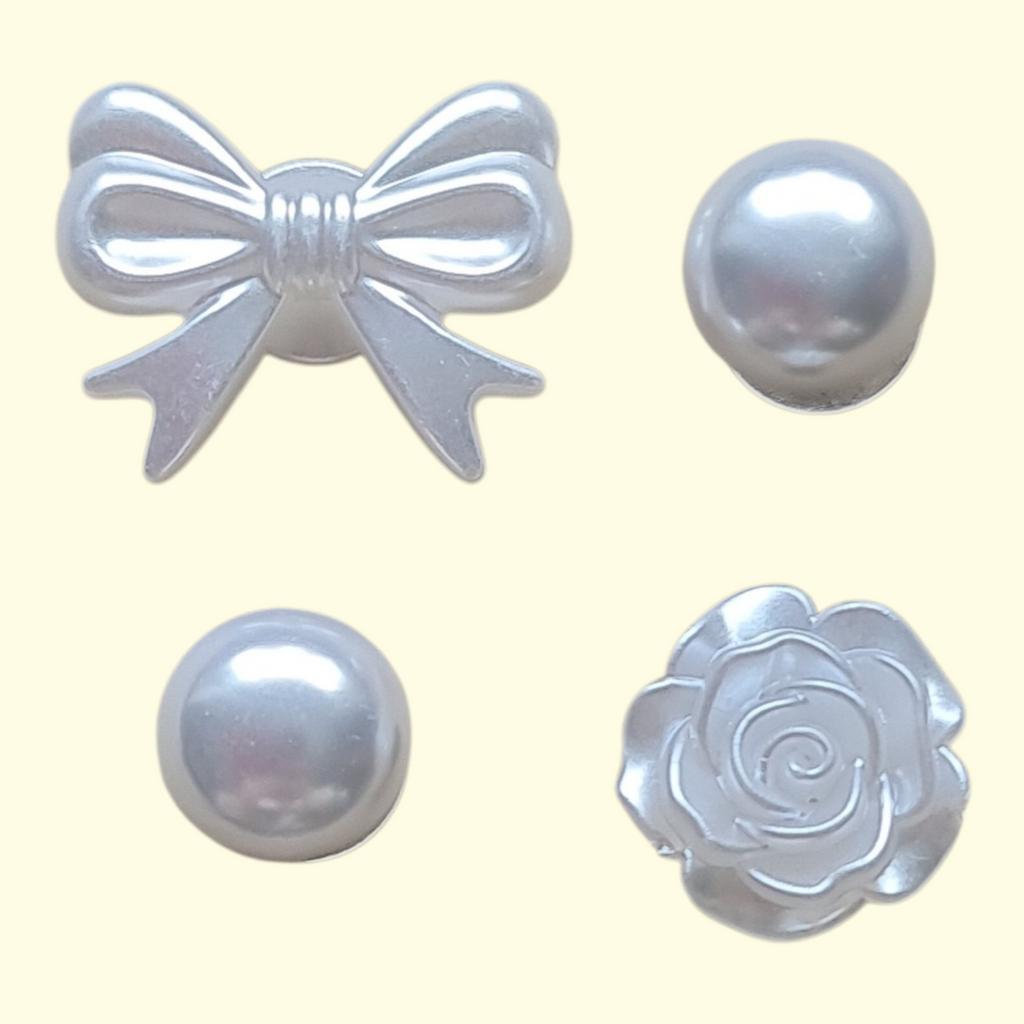 Pearl Bow Crocs Charms x4